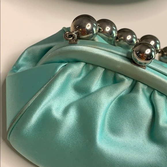 Tiffany and Co Vintage Satin Bead Evening Bag silver bead - Picture 3 of 12